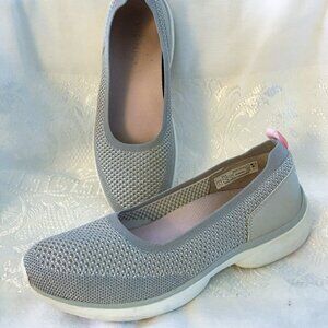 Vionic Kallie Shoes Size 8 Comfort Grey Metallic Mesh Slip On Shoes